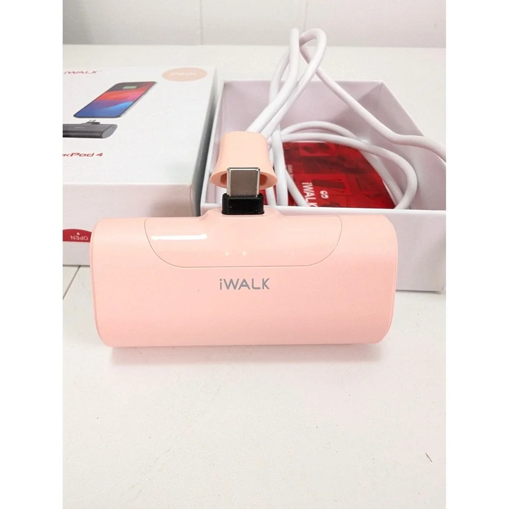 iWALK LinkPod 4 4500mAh Portable Charger USB C Fast Charging Pink DBL4500NC